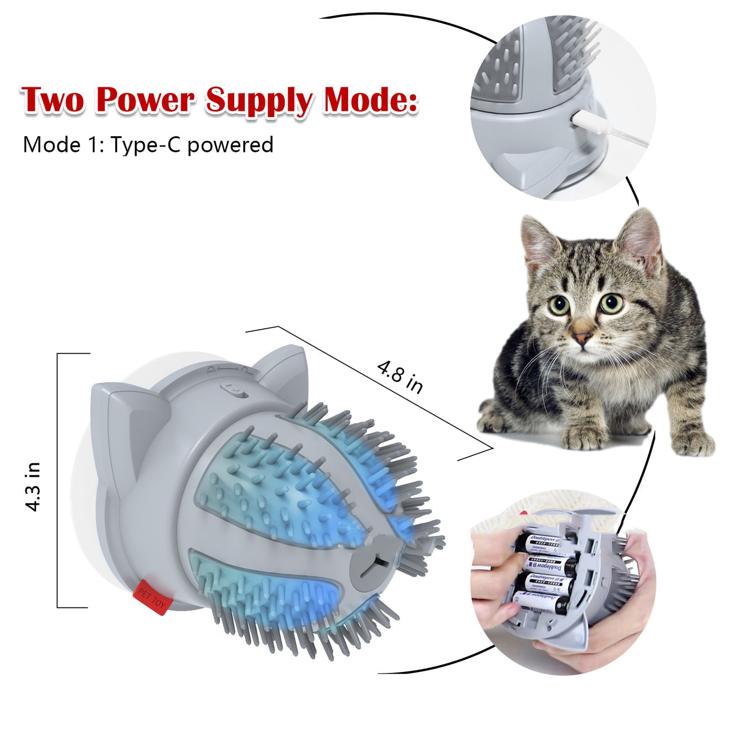 P24 Electric Cat Brush LED Toy Massager